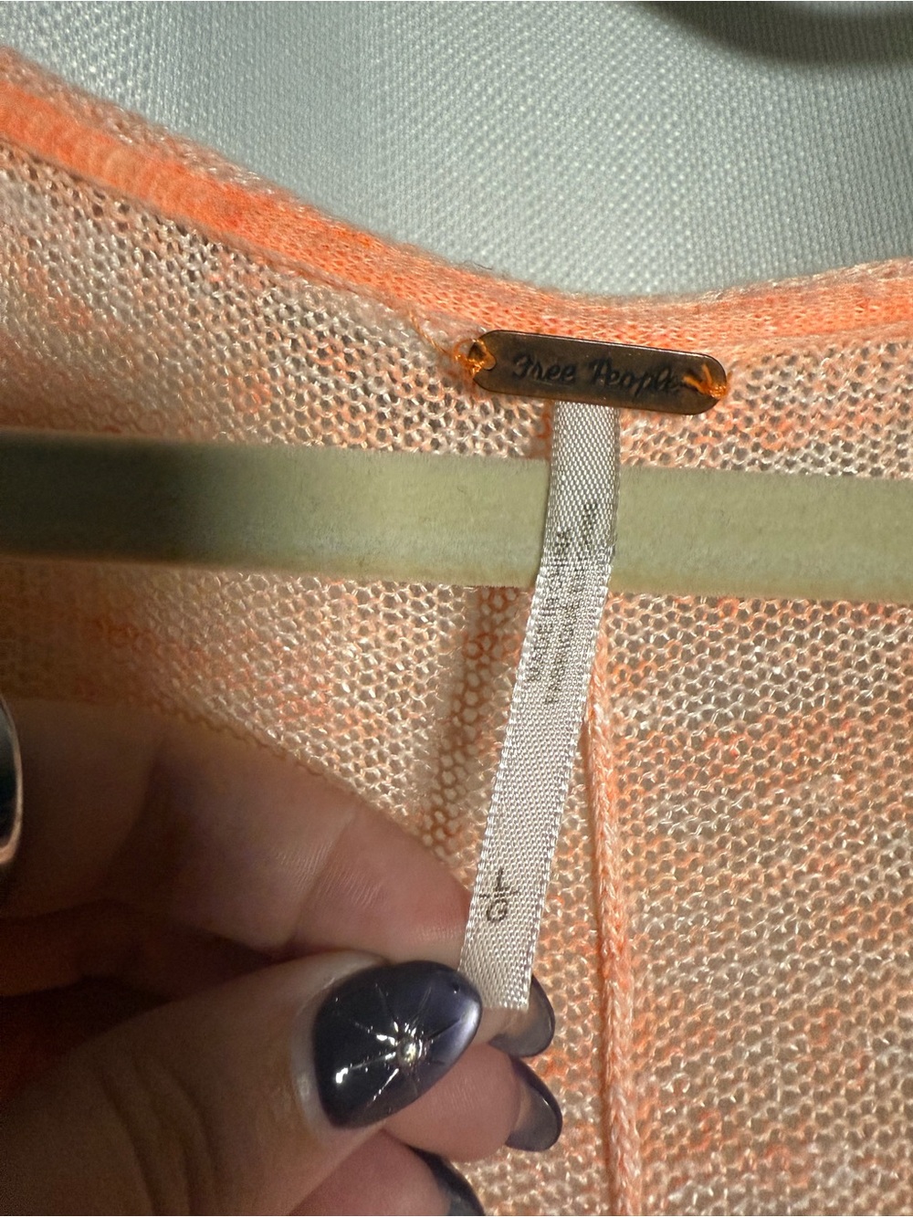 Free People Linen Blend High Low Orange Top Size Large - Picture 6 of 10